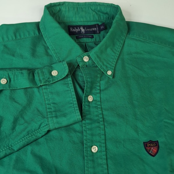 Polo by Ralph Lauren Other - Polo Ralph Lauren Shirt Mens XL Green‎ Shield Logo Button